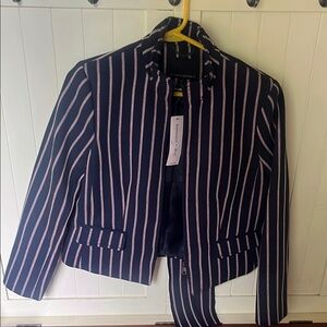 NWT Banana Republic striped navy blue blazer